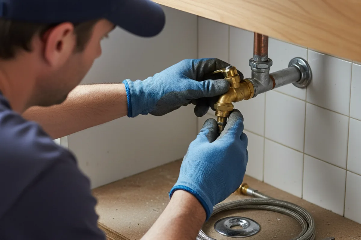 Shutoff valve and fitting work during Emergency Plumbing in Exeter